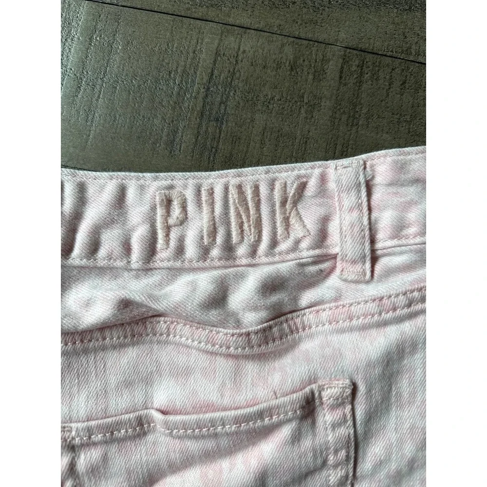VTG Y2K Victoria's Secret PINK women's pink leopard print studded denim shorts 8 - Picture 7 of 9